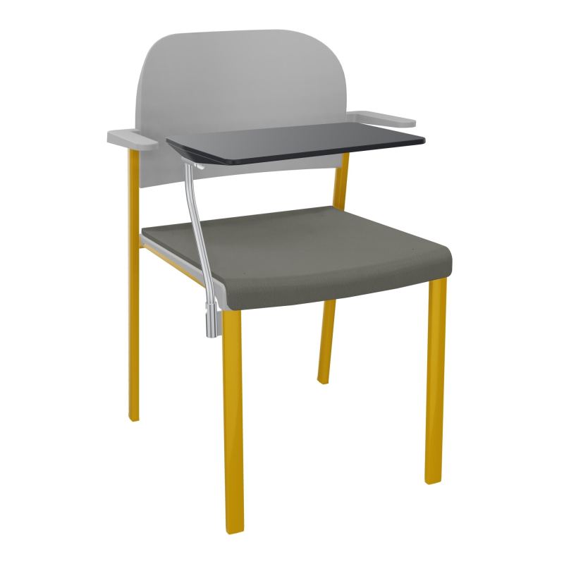 ROMY CHAISE 4P FIXES ASSISE TISSU DOSSIER POLYPRO AVEC ACCOUDOIRS+TABLETTE NOIRE CH SX PX