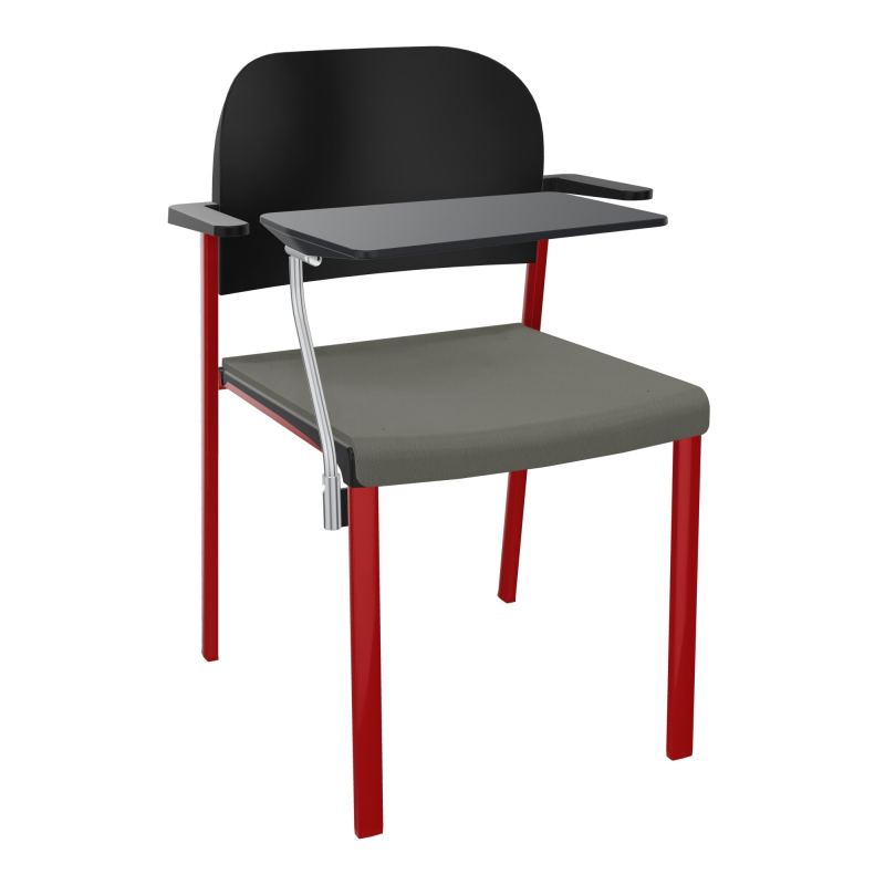 ROMY CHAISE 4P FIXES ASSISE TISSU DOSSIER POLYPRO AVEC ACCOUDOIRS+TABLETTE NOIRE CH ZY PU