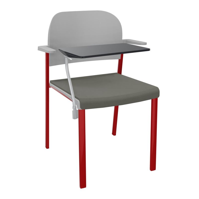 ROMY CHAISE 4P FIXES ASSISE TISSU DOSSIER POLYPRO AVEC ACCOUDOIRS+TABLETTE NOIRE CH ZY PX