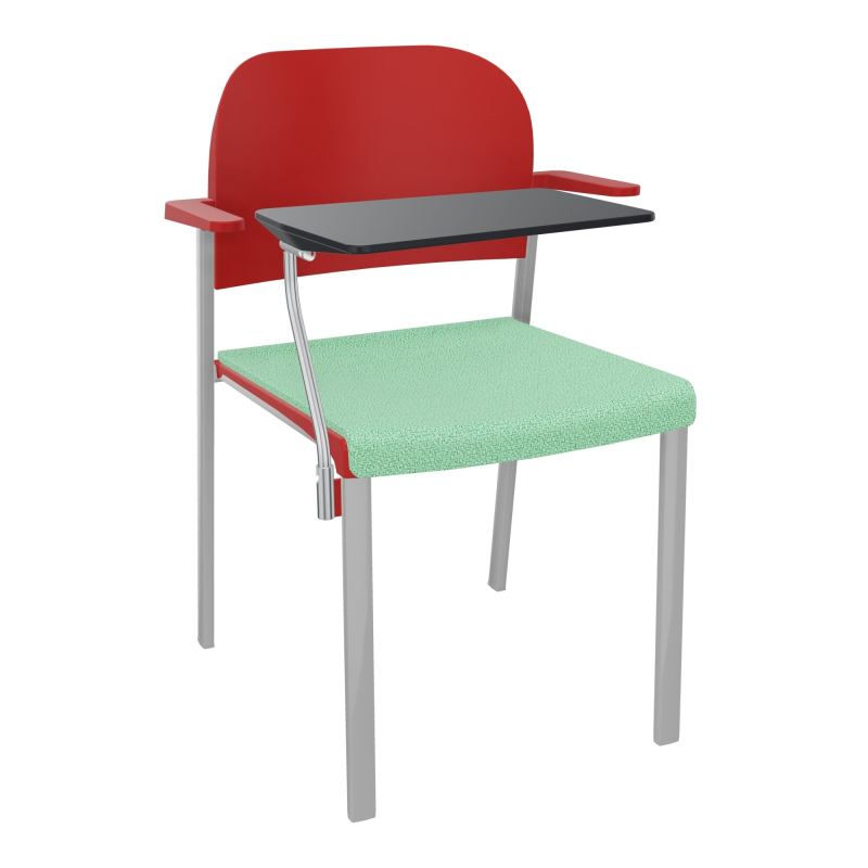 ROMY CHAISE 4P FIXES ASSISE TISSU DOSSIER POLYPRO AVEC ACCOUDOIRS+TABLETTE NOIRE E4 SB PZ