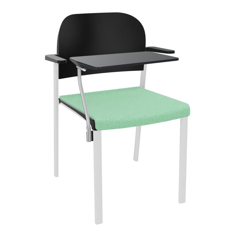 ROMY CHAISE 4P FIXES ASSISE TISSU DOSSIER POLYPRO AVEC ACCOUDOIRS+TABLETTE NOIRE E4 SP PU