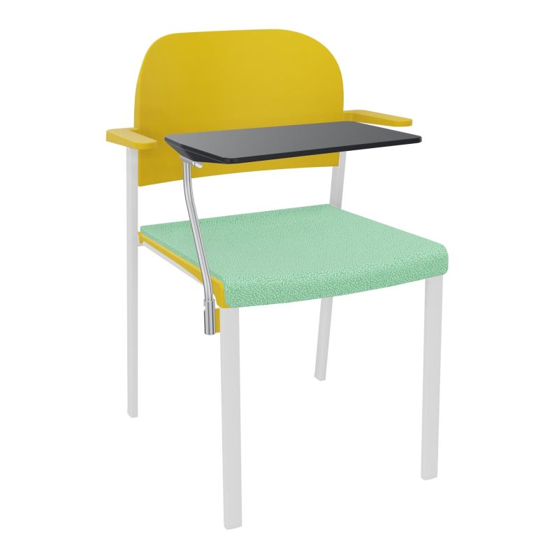 ROMY CHAISE 4P FIXES ASSISE TISSU DOSSIER POLYPRO AVEC ACCOUDOIRS+TABLETTE NOIRE E4 SP PW