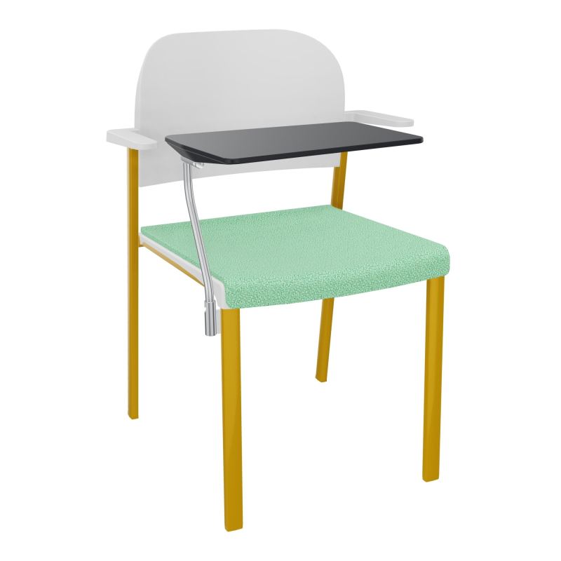 ROMY CHAISE 4P FIXES ASSISE TISSU DOSSIER POLYPRO AVEC ACCOUDOIRS+TABLETTE NOIRE E4 SX PT
