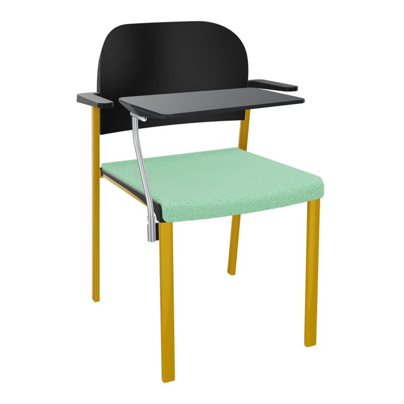 ROMY CHAISE 4P FIXES ASSISE TISSU DOSSIER POLYPRO AVEC ACCOUDOIRS+TABLETTE NOIRE E4 SX PU