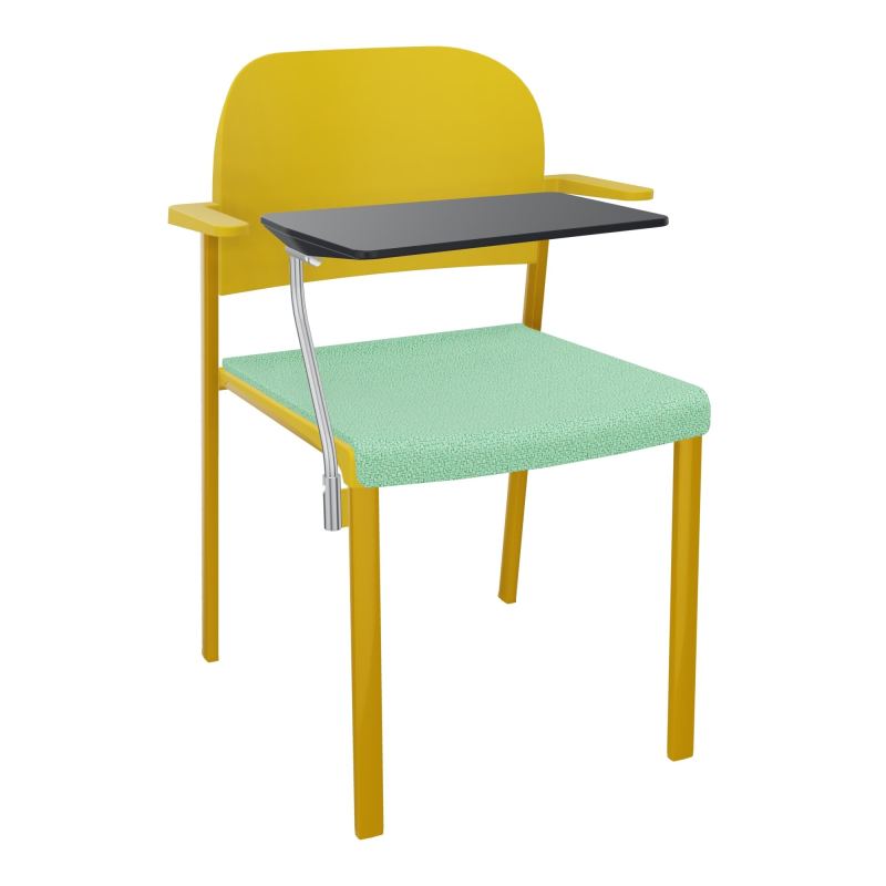 ROMY CHAISE 4P FIXES ASSISE TISSU DOSSIER POLYPRO AVEC ACCOUDOIRS+TABLETTE NOIRE E4 SX PW