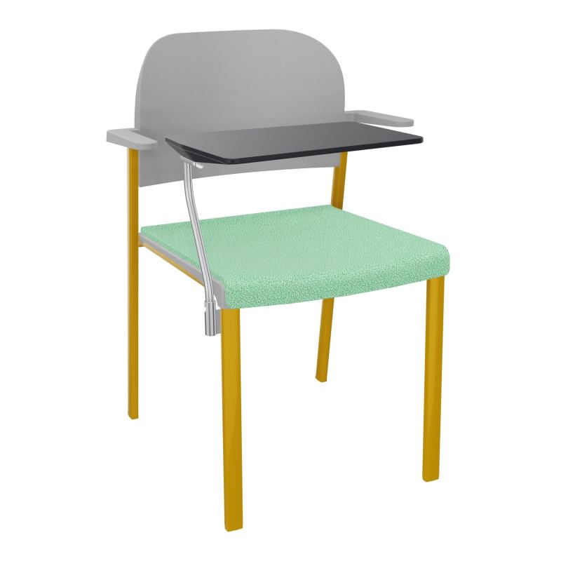 ROMY CHAISE 4P FIXES ASSISE TISSU DOSSIER POLYPRO AVEC ACCOUDOIRS+TABLETTE NOIRE E4 SX PX