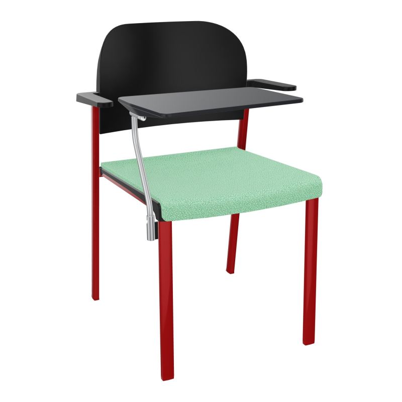 ROMY CHAISE 4P FIXES ASSISE TISSU DOSSIER POLYPRO AVEC ACCOUDOIRS+TABLETTE NOIRE E4 ZY PU
