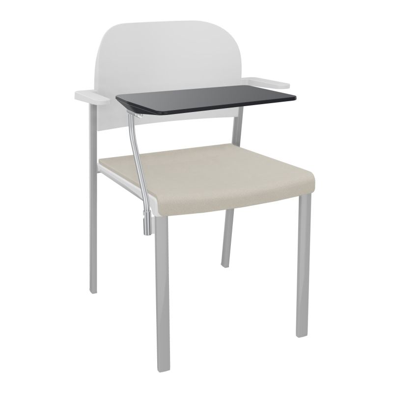 ROMY CHAISE 4P FIXES ASSISE TISSU DOSSIER POLYPRO AVEC ACCOUDOIRS+TABLETTE NOIRE E5 SB PT