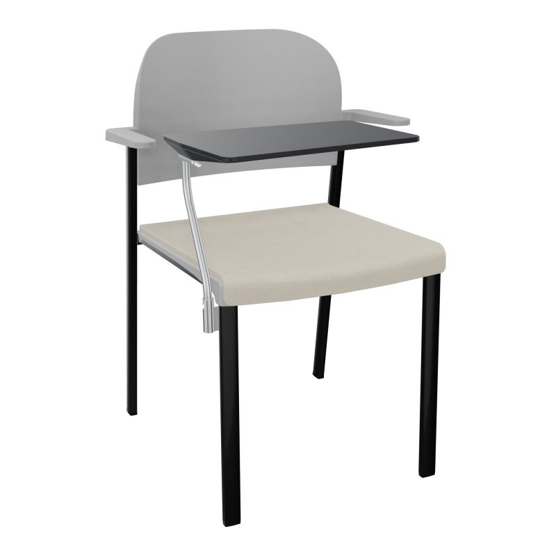 ROMY CHAISE 4P FIXES ASSISE TISSU DOSSIER POLYPRO AVEC ACCOUDOIRS+TABLETTE NOIRE E5 SG PX