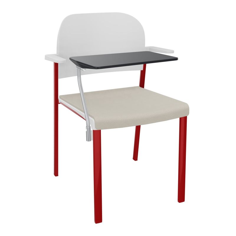 ROMY CHAISE 4P FIXES ASSISE TISSU DOSSIER POLYPRO AVEC ACCOUDOIRS+TABLETTE NOIRE E5 ZY PT