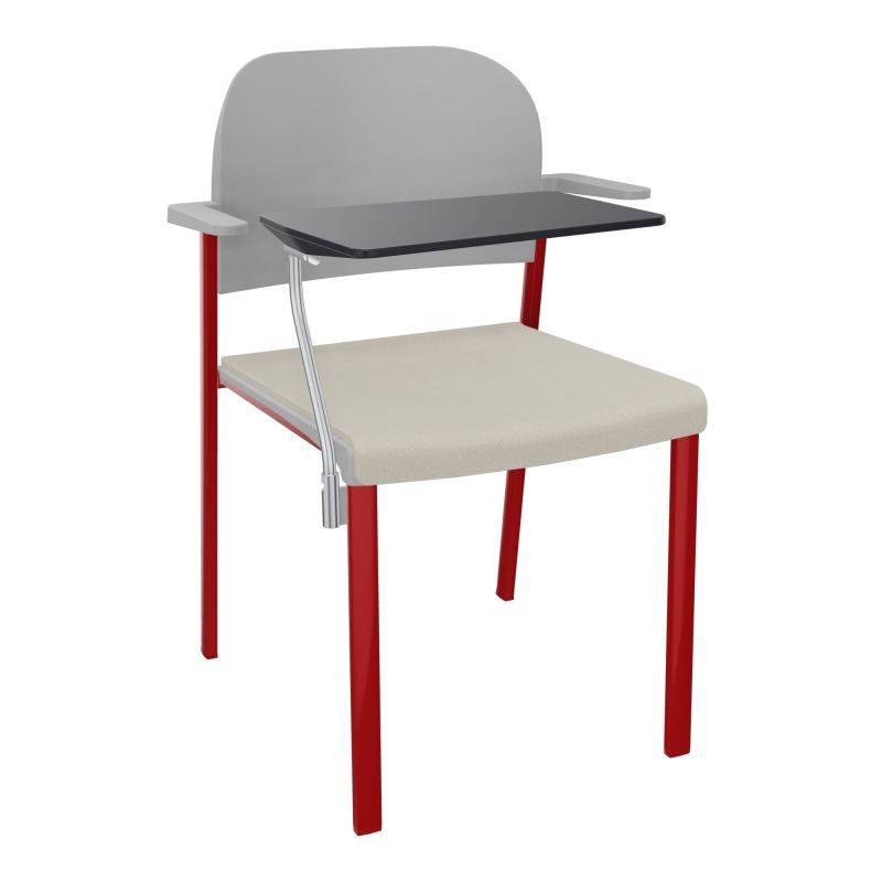 ROMY CHAISE 4P FIXES ASSISE TISSU DOSSIER POLYPRO AVEC ACCOUDOIRS+TABLETTE NOIRE E5 ZY PX