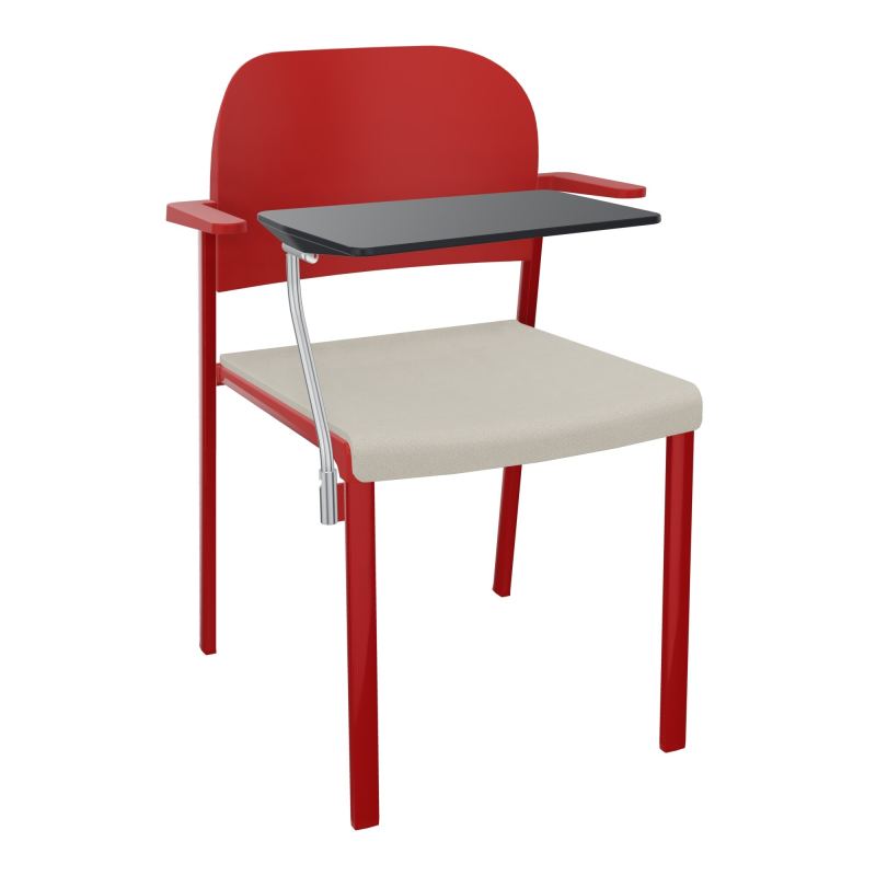 ROMY CHAISE 4P FIXES ASSISE TISSU DOSSIER POLYPRO AVEC ACCOUDOIRS+TABLETTE NOIRE E5 ZY PZ