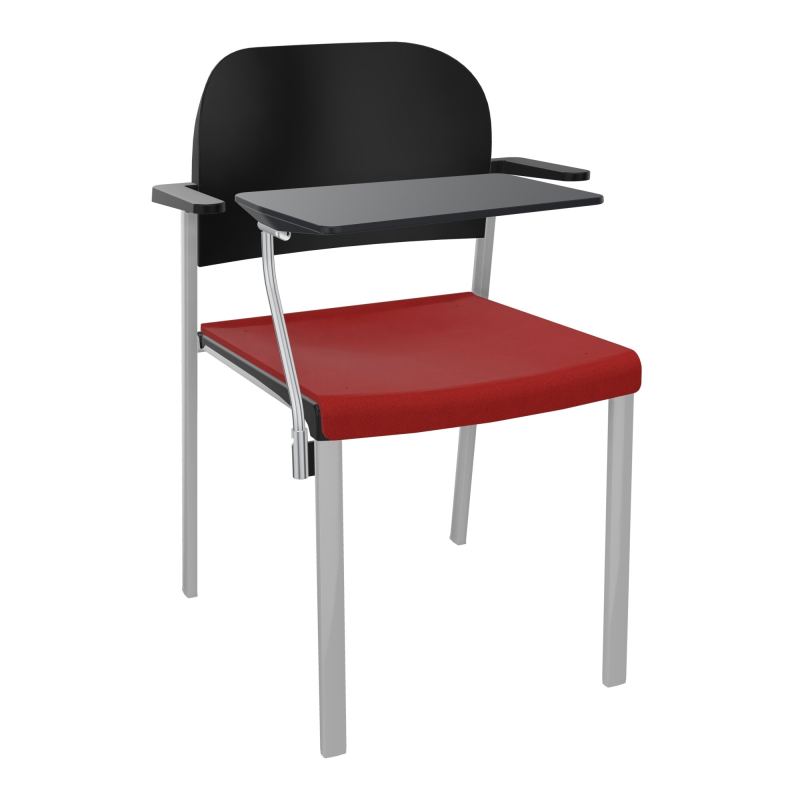 ROMY CHAISE 4P FIXES ASSISE TISSU DOSSIER POLYPRO AVEC ACCOUDOIRS+TABLETTE NOIRE E6 SB PU