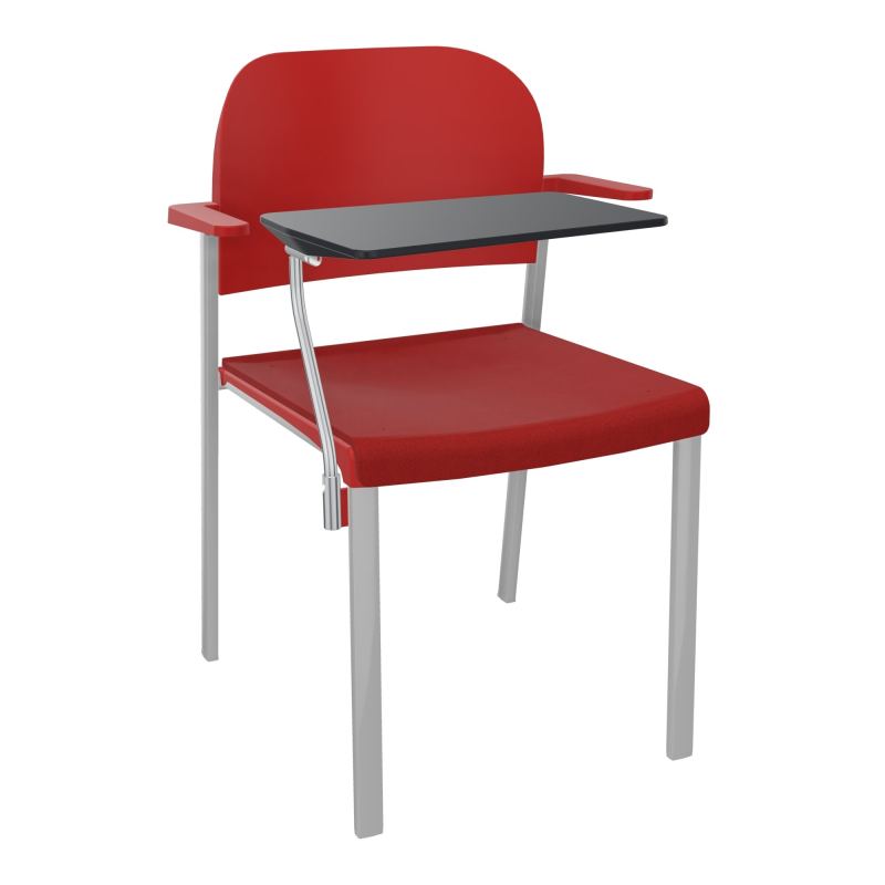 ROMY CHAISE 4P FIXES ASSISE TISSU DOSSIER POLYPRO AVEC ACCOUDOIRS+TABLETTE NOIRE E6 SB PZ