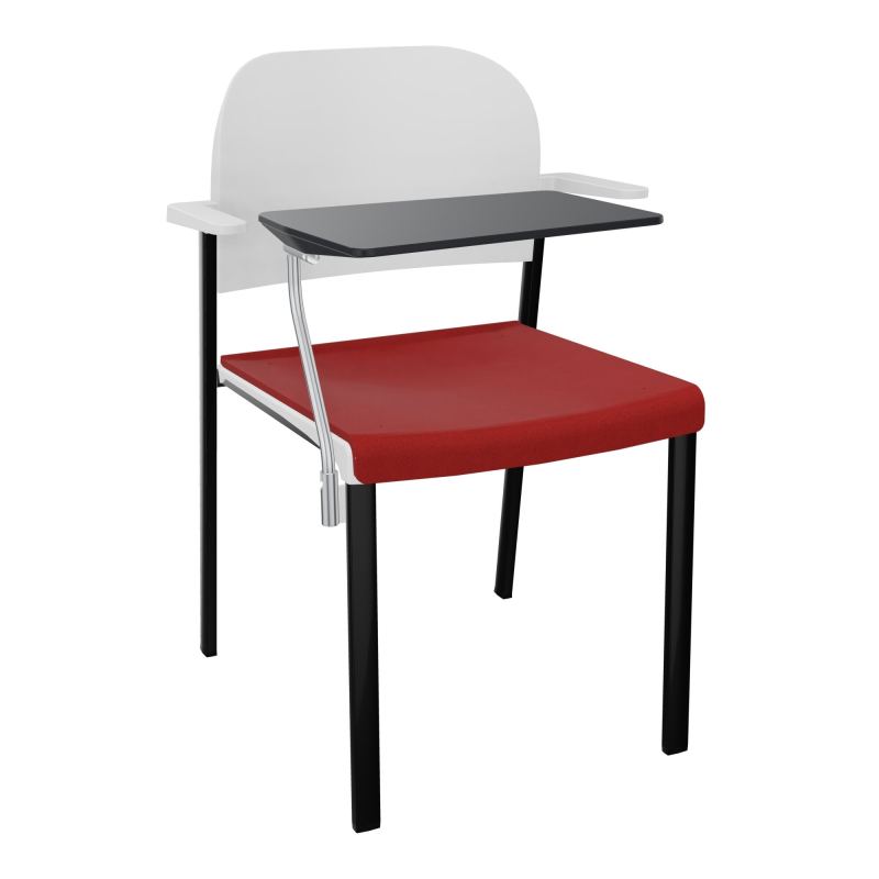 ROMY CHAISE 4P FIXES ASSISE TISSU DOSSIER POLYPRO AVEC ACCOUDOIRS+TABLETTE NOIRE E6 SG PT