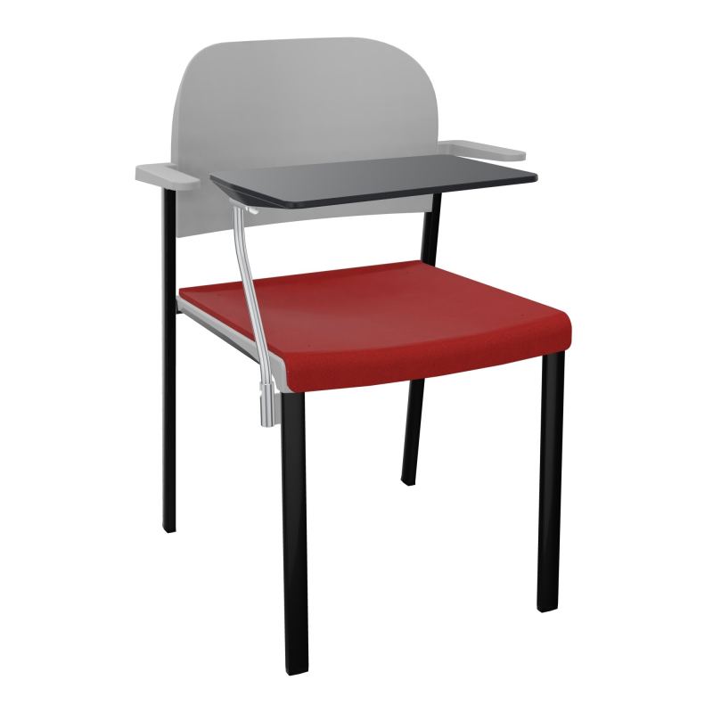 ROMY CHAISE 4P FIXES ASSISE TISSU DOSSIER POLYPRO AVEC ACCOUDOIRS+TABLETTE NOIRE E6 SG PX