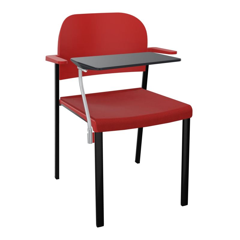 ROMY CHAISE 4P FIXES ASSISE TISSU DOSSIER POLYPRO AVEC ACCOUDOIRS+TABLETTE NOIRE E6 SG PZ