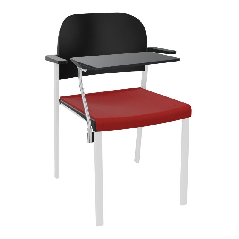 ROMY CHAISE 4P FIXES ASSISE TISSU DOSSIER POLYPRO AVEC ACCOUDOIRS+TABLETTE NOIRE E6 SP PU