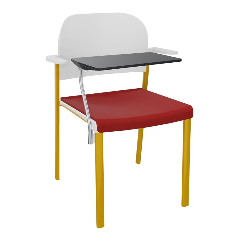 ROMY CHAISE 4P FIXES ASSISE TISSU DOSSIER POLYPRO AVEC ACCOUDOIRS+TABLETTE NOIRE E6 SX PT
