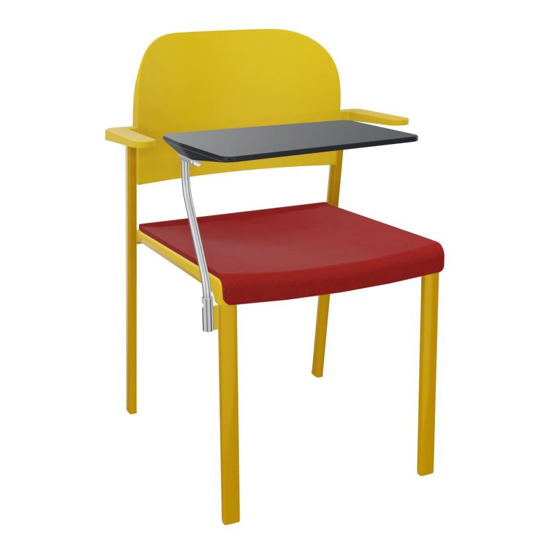 ROMY CHAISE 4P FIXES ASSISE TISSU DOSSIER POLYPRO AVEC ACCOUDOIRS+TABLETTE NOIRE E6 SX PW