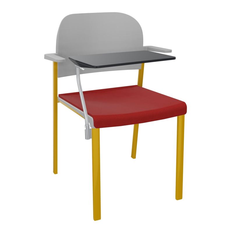 ROMY CHAISE 4P FIXES ASSISE TISSU DOSSIER POLYPRO AVEC ACCOUDOIRS+TABLETTE NOIRE E6 SX PX
