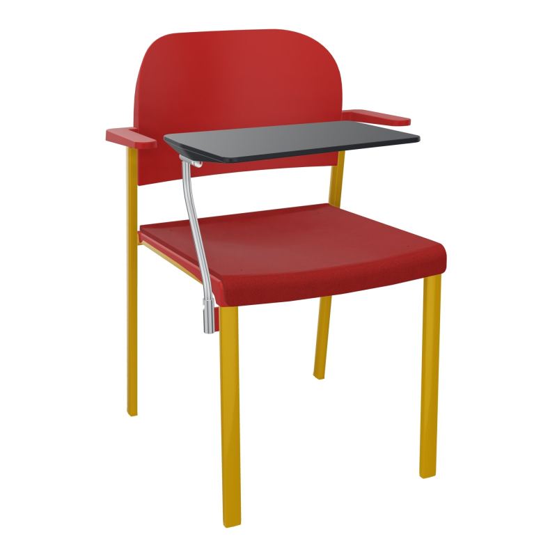 ROMY CHAISE 4P FIXES ASSISE TISSU DOSSIER POLYPRO AVEC ACCOUDOIRS+TABLETTE NOIRE E6 SX PZ