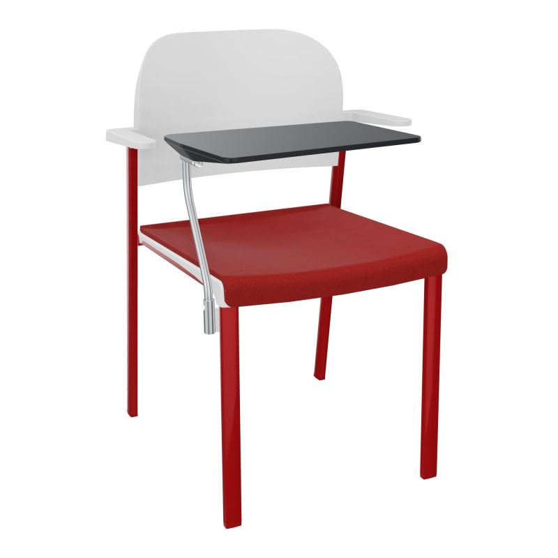 ROMY CHAISE 4P FIXES ASSISE TISSU DOSSIER POLYPRO AVEC ACCOUDOIRS+TABLETTE NOIRE E6 ZY PT