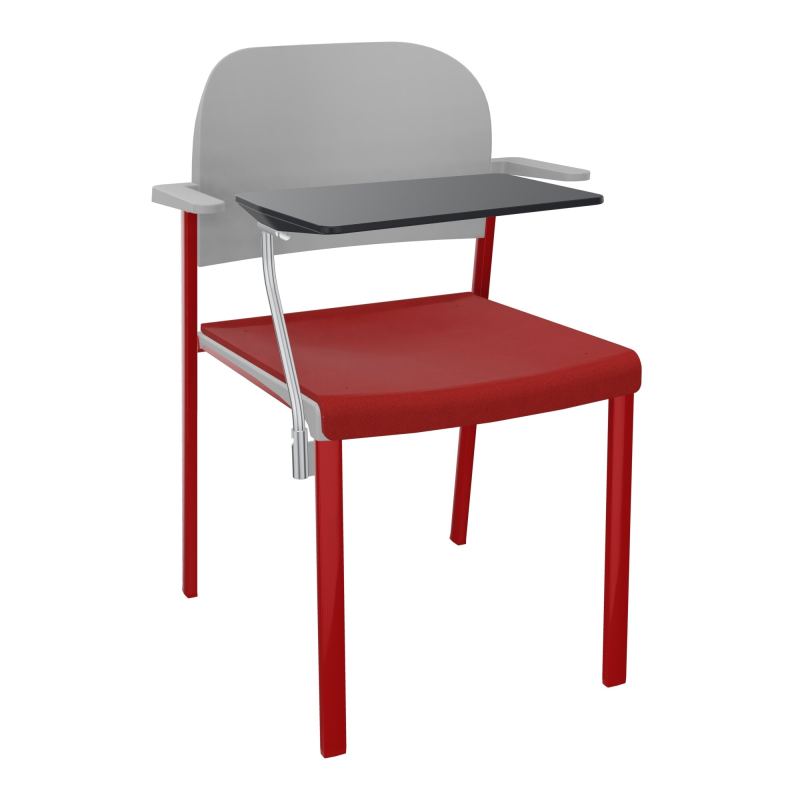 ROMY CHAISE 4P FIXES ASSISE TISSU DOSSIER POLYPRO AVEC ACCOUDOIRS+TABLETTE NOIRE E6 ZY PX