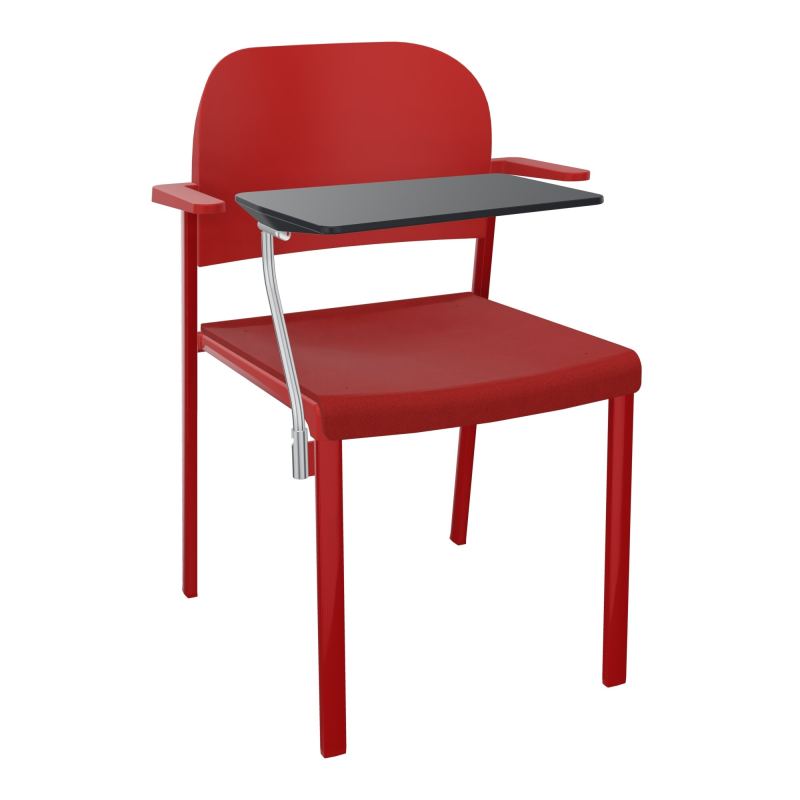 ROMY CHAISE 4P FIXES ASSISE TISSU DOSSIER POLYPRO AVEC ACCOUDOIRS+TABLETTE NOIRE E6 ZY PZ