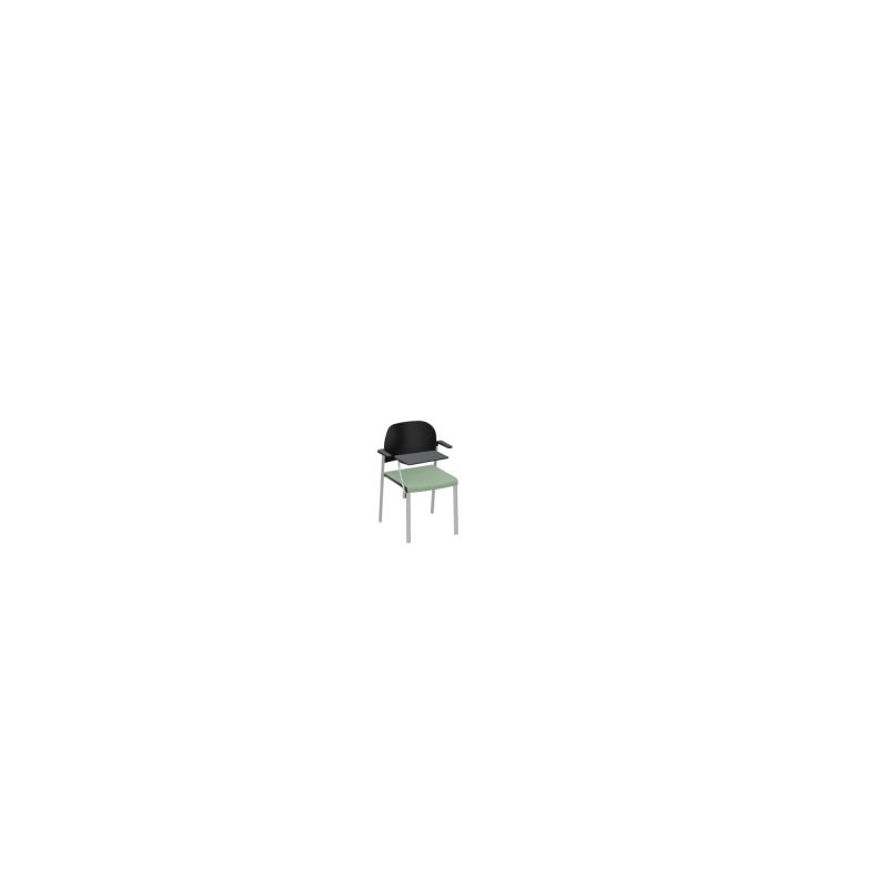 ROMY CHAISE 4P FIXES ASSISE TISSU DOSSIER POLYPRO AVEC ACCOUDOIRS+TABLETTE NOIRE E7 SB PU
