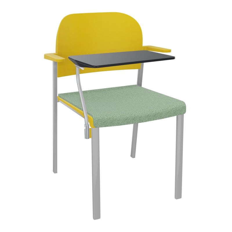 ROMY CHAISE 4P FIXES ASSISE TISSU DOSSIER POLYPRO AVEC ACCOUDOIRS+TABLETTE NOIRE E7 SB PW
