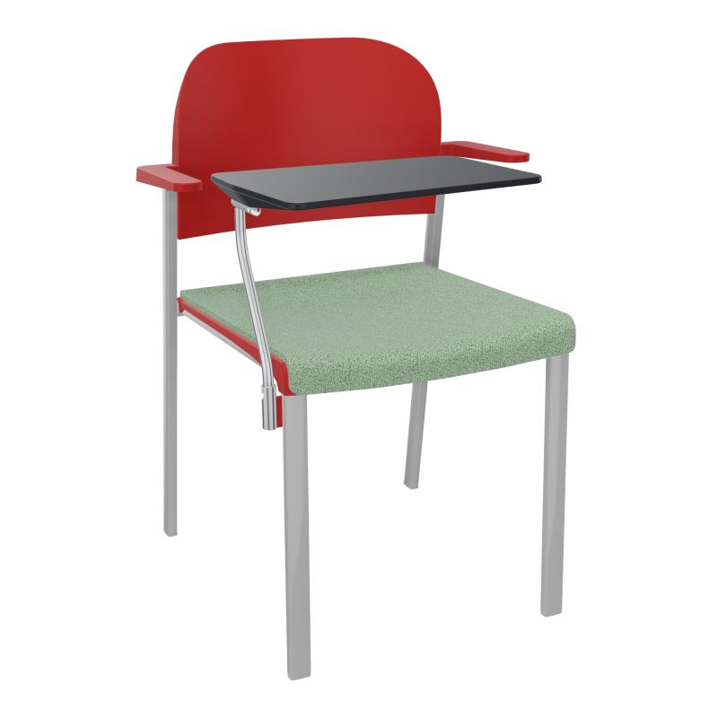 ROMY CHAISE 4P FIXES ASSISE TISSU DOSSIER POLYPRO AVEC ACCOUDOIRS+TABLETTE NOIRE E7 SB PZ