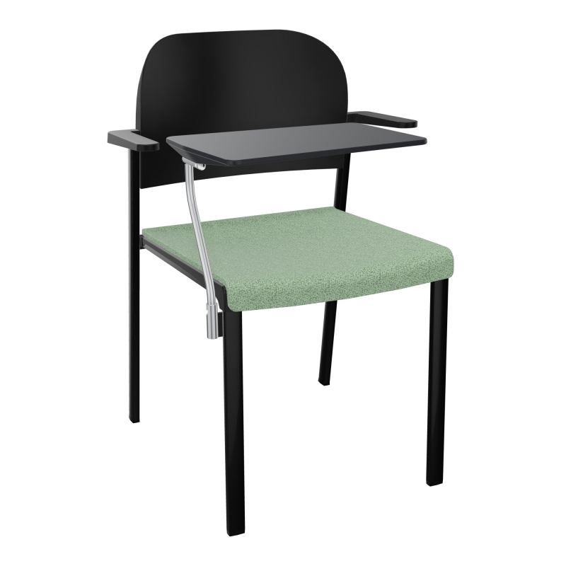 ROMY CHAISE 4P FIXES ASSISE TISSU DOSSIER POLYPRO AVEC ACCOUDOIRS+TABLETTE NOIRE E7 SG PU