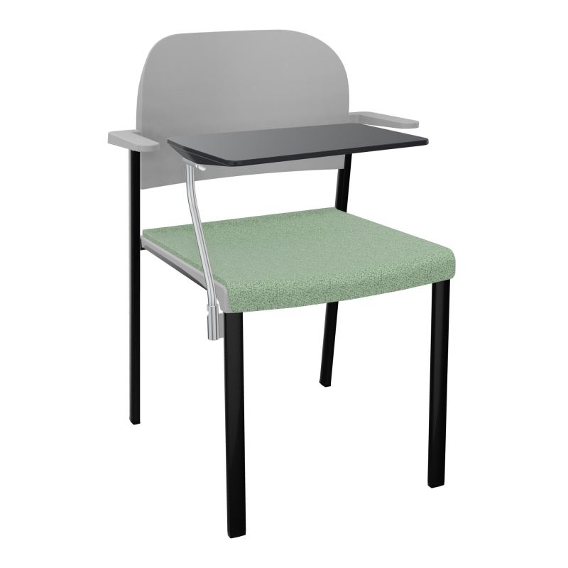 ROMY CHAISE 4P FIXES ASSISE TISSU DOSSIER POLYPRO AVEC ACCOUDOIRS+TABLETTE NOIRE E7 SG PX