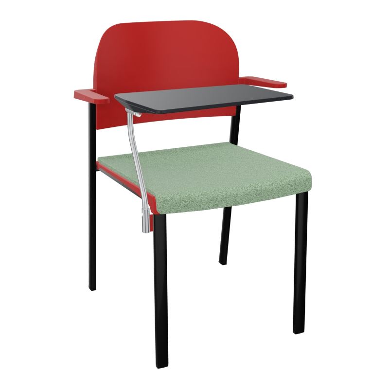 ROMY CHAISE 4P FIXES ASSISE TISSU DOSSIER POLYPRO AVEC ACCOUDOIRS+TABLETTE NOIRE E7 SG PZ