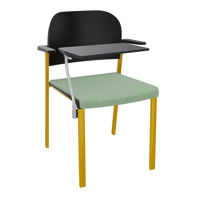 ROMY CHAISE 4P FIXES ASSISE TISSU DOSSIER POLYPRO AVEC ACCOUDOIRS+TABLETTE NOIRE E7 SX PU