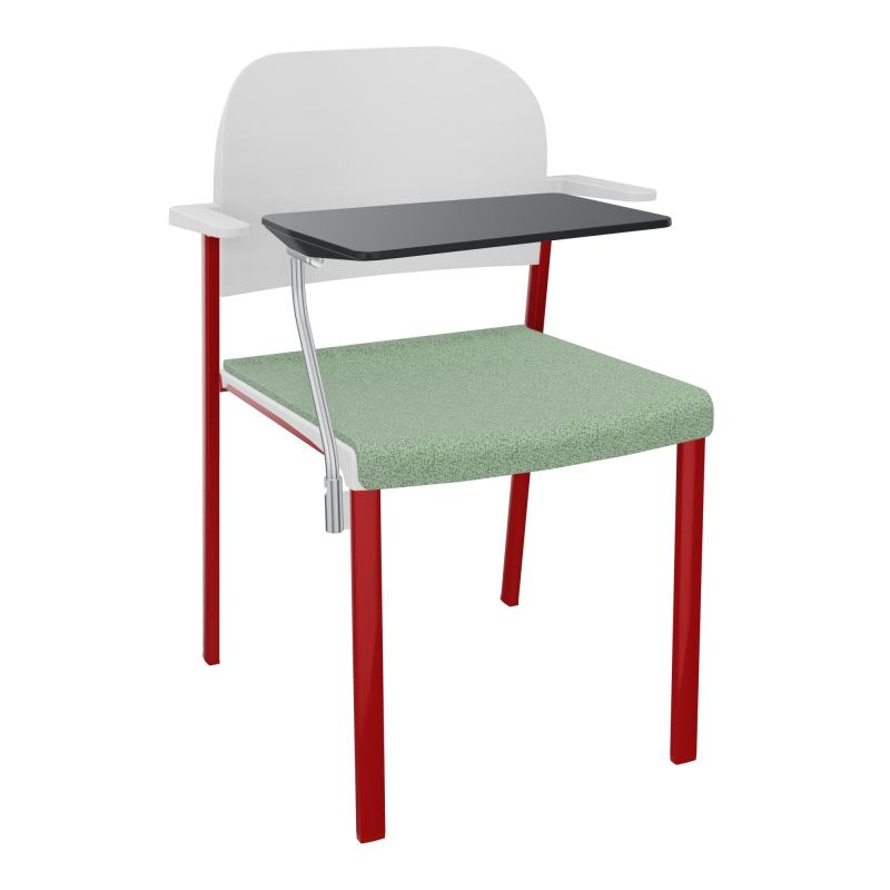 ROMY CHAISE 4P FIXES ASSISE TISSU DOSSIER POLYPRO AVEC ACCOUDOIRS+TABLETTE NOIRE E7 ZY PT