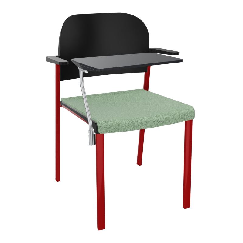 ROMY CHAISE 4P FIXES ASSISE TISSU DOSSIER POLYPRO AVEC ACCOUDOIRS+TABLETTE NOIRE E7 ZY PU