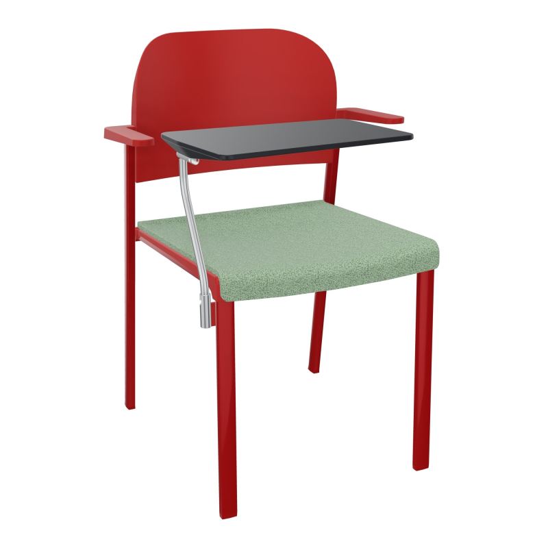 ROMY CHAISE 4P FIXES ASSISE TISSU DOSSIER POLYPRO AVEC ACCOUDOIRS+TABLETTE NOIRE E7 ZY PZ