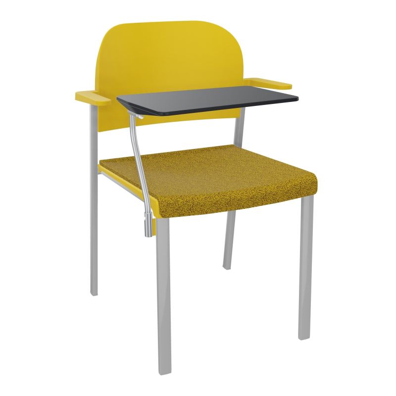 ROMY CHAISE 4P FIXES ASSISE TISSU DOSSIER POLYPRO AVEC ACCOUDOIRS+TABLETTE NOIRE E9 SB PW
