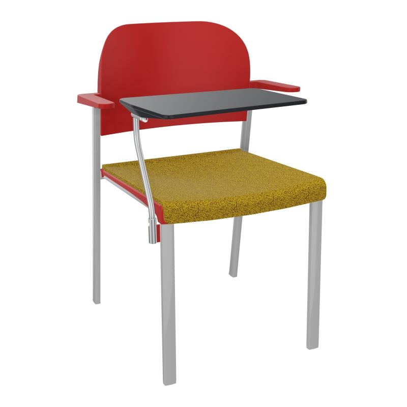 ROMY CHAISE 4P FIXES ASSISE TISSU DOSSIER POLYPRO AVEC ACCOUDOIRS+TABLETTE NOIRE E9 SB PZ