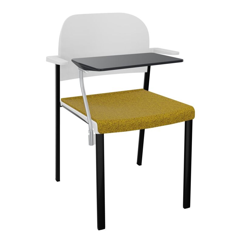 ROMY CHAISE 4P FIXES ASSISE TISSU DOSSIER POLYPRO AVEC ACCOUDOIRS+TABLETTE NOIRE E9 SG PT