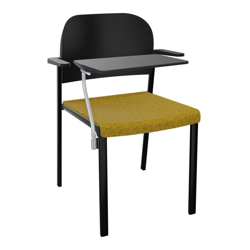 ROMY CHAISE 4P FIXES ASSISE TISSU DOSSIER POLYPRO AVEC ACCOUDOIRS+TABLETTE NOIRE E9 SG PU