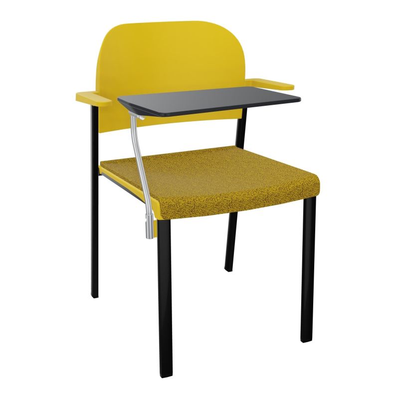 ROMY CHAISE 4P FIXES ASSISE TISSU DOSSIER POLYPRO AVEC ACCOUDOIRS+TABLETTE NOIRE E9 SG PW