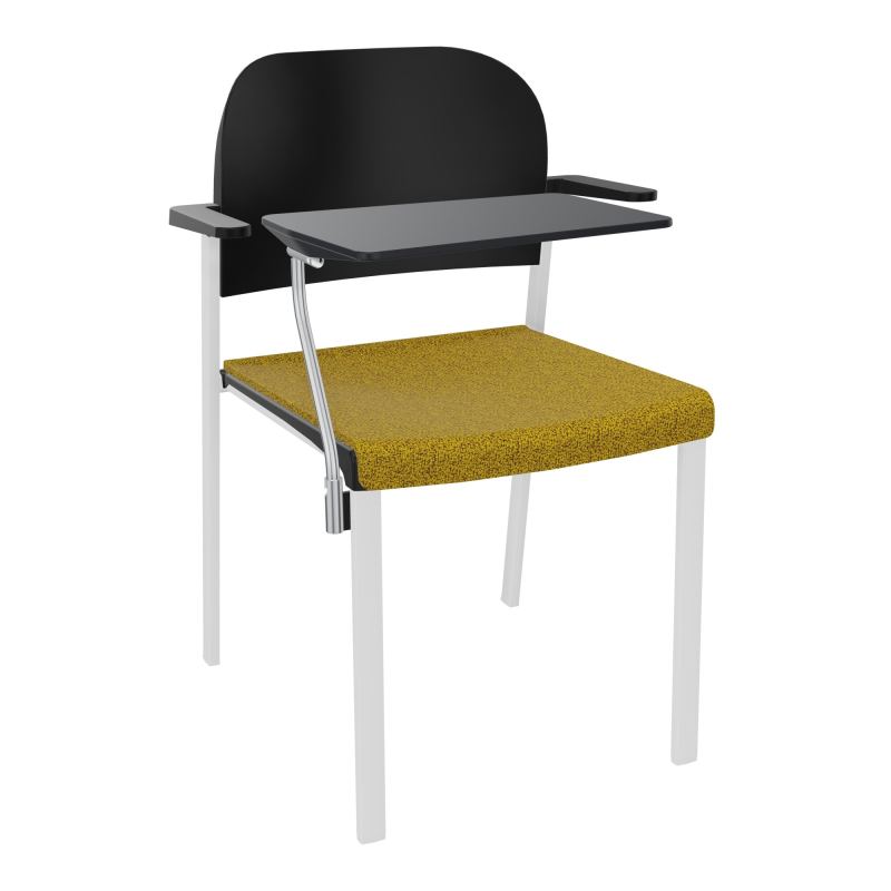 ROMY CHAISE 4P FIXES ASSISE TISSU DOSSIER POLYPRO AVEC ACCOUDOIRS+TABLETTE NOIRE E9 SP PU