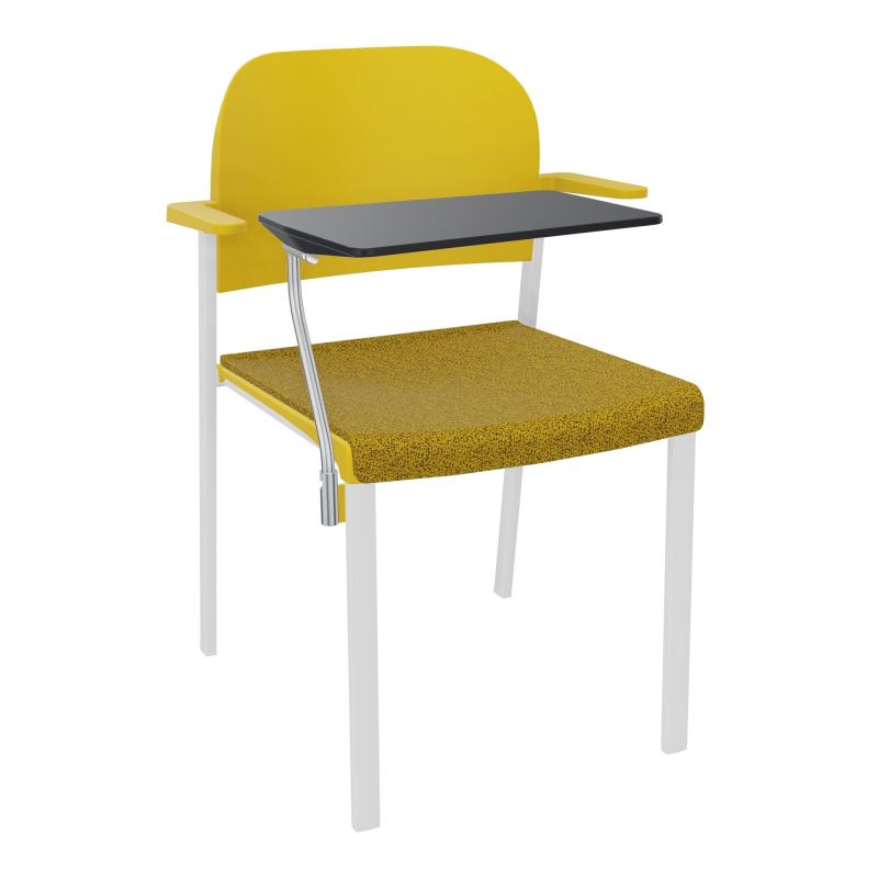 ROMY CHAISE 4P FIXES ASSISE TISSU DOSSIER POLYPRO AVEC ACCOUDOIRS+TABLETTE NOIRE E9 SP PW