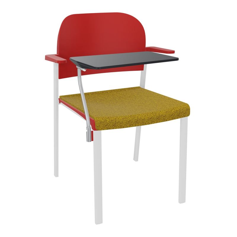 ROMY CHAISE 4P FIXES ASSISE TISSU DOSSIER POLYPRO AVEC ACCOUDOIRS+TABLETTE NOIRE E9 SP PZ