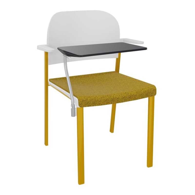 ROMY CHAISE 4P FIXES ASSISE TISSU DOSSIER POLYPRO AVEC ACCOUDOIRS+TABLETTE NOIRE E9 SX PT