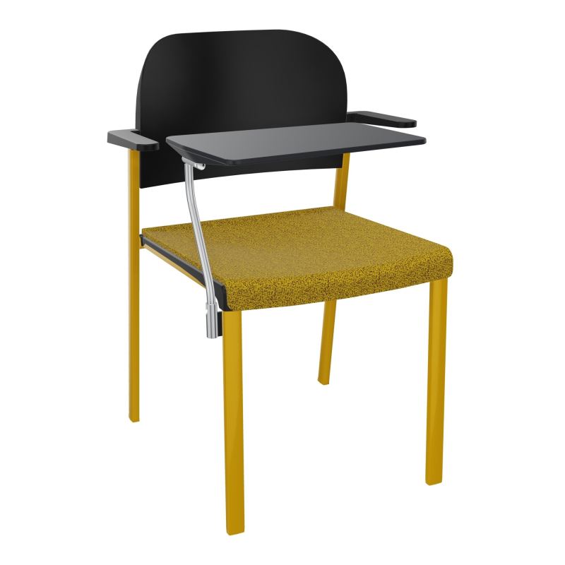 ROMY CHAISE 4P FIXES ASSISE TISSU DOSSIER POLYPRO AVEC ACCOUDOIRS+TABLETTE NOIRE E9 SX PU