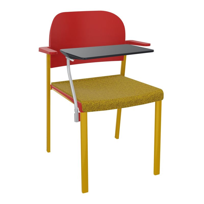 ROMY CHAISE 4P FIXES ASSISE TISSU DOSSIER POLYPRO AVEC ACCOUDOIRS+TABLETTE NOIRE E9 SX PZ